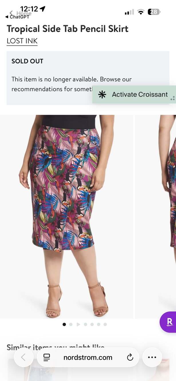 LOST INK Tropical Side Tab Pencil Skirt
